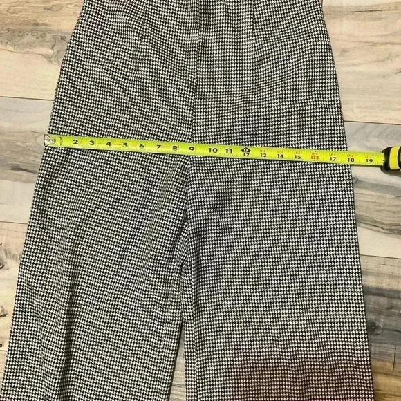 Forever21 high waist wide leg houndstooth pattern back zip pants size medium - Picture 6 of 7
